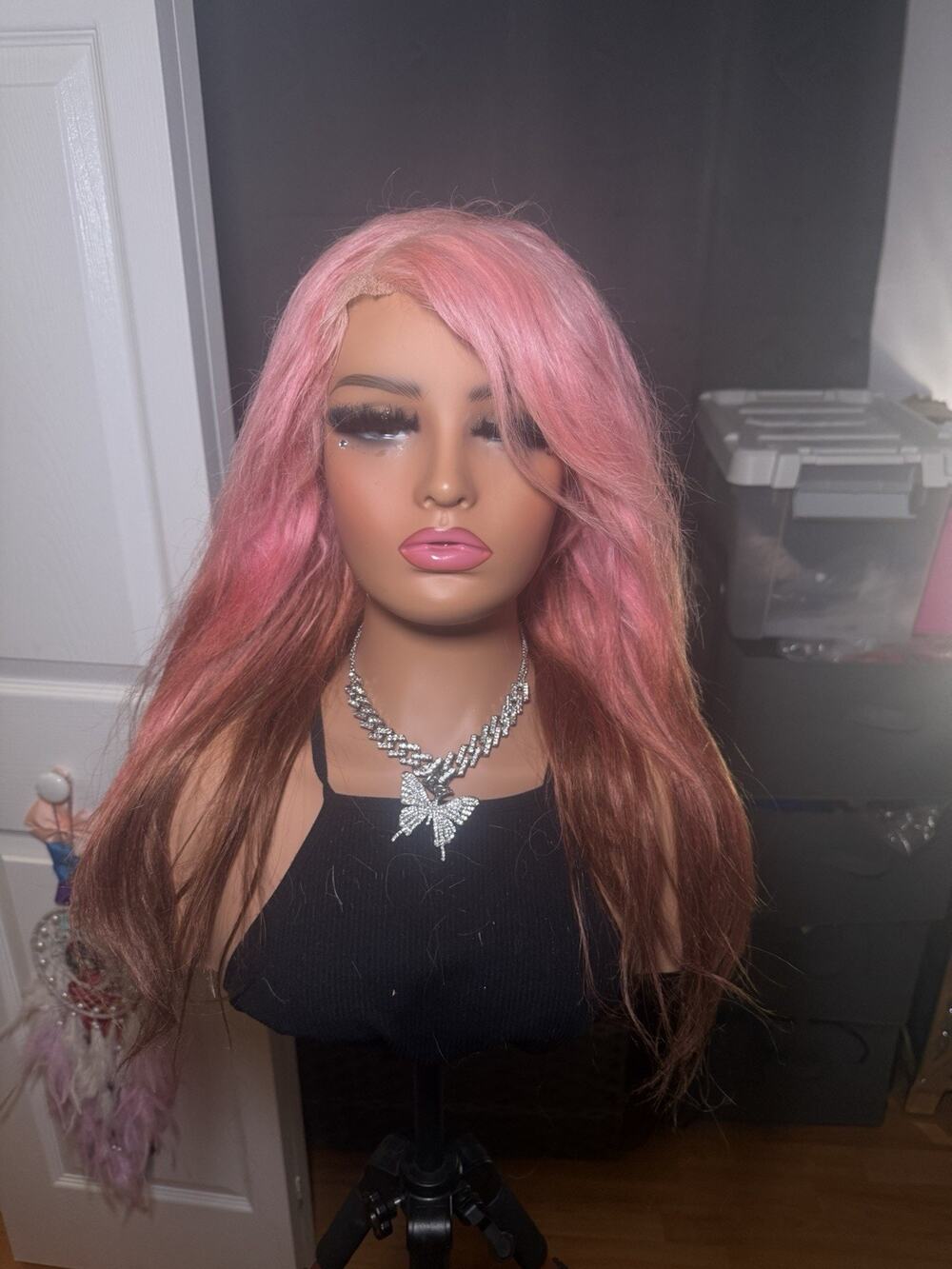 Pink Rose Ombre Human Hair Wig – 13x4 Lace Front